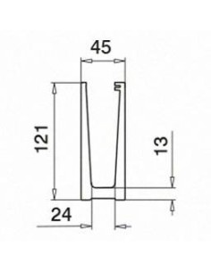 Perfil suelo, Easy Glass Slim, montaje superior(bruto) 2