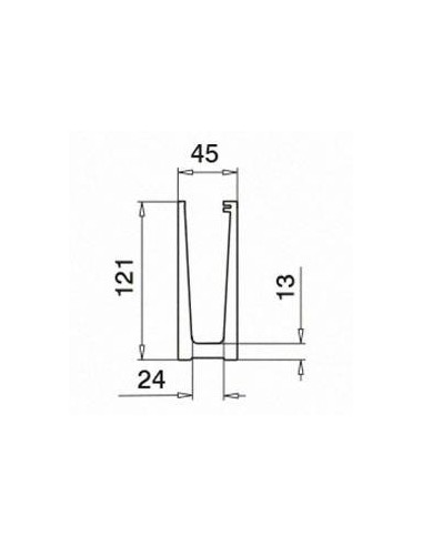 Medidas Perfil suelo, Easy Glass Slim, montaje superior (bruto) mod 6914 - 5000mm