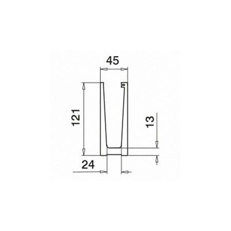 Medidas Perfil suelo, Easy Glass Slim, montaje superior (bruto) mod 6914 - 5000mm