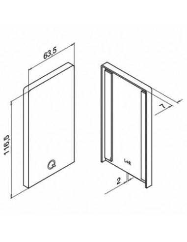 Plano Tapón de acabado, Easy Glass Smart, montaje superior