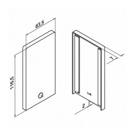 Plano Tapón de acabado, Easy Glass Smart, montaje superior