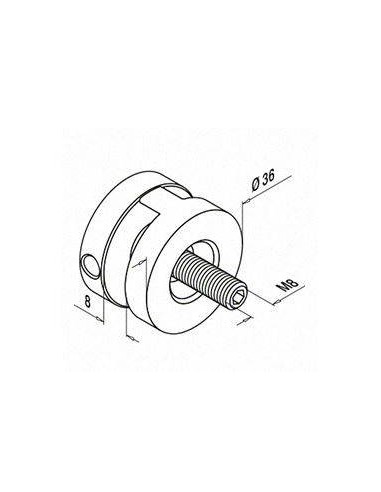 Soporte de cable de inoxidable para poste cuadrado o pletina 7356 plano