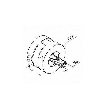 Soporte de cable de inoxidable para poste cuadrado o pletina 7356 plano