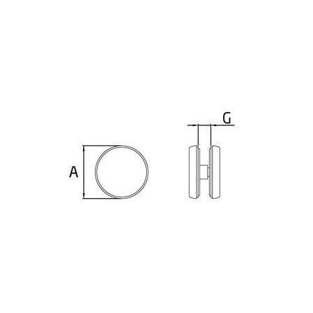 Plano Pinza para barandilla de vidrio en acero inoxidable AISI-316 modelo CC-735