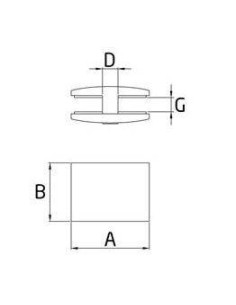 Pinza para barandillas de vidrio en acero inoxidable AISI-316 modelo CC-736 2
