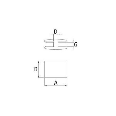 Plano Pinza para barandillas de vidrio en acero inoxidable AISI-316 modelo CC-736