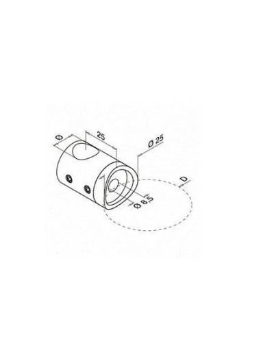 Medidas Soporte para travesaño Mod 0835 y 0840 Ø14mm y Ø16mm