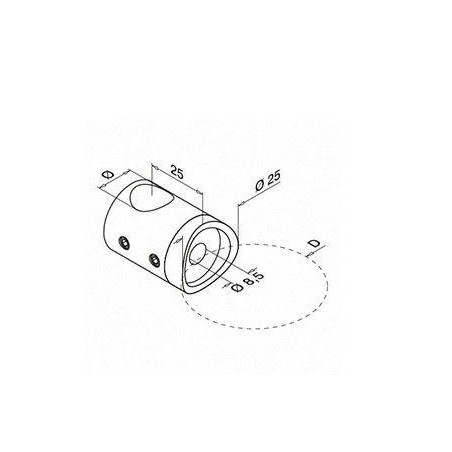 Medidas Soporte para travesaño Mod 0835 y 0840 Ø14mm y Ø16mm