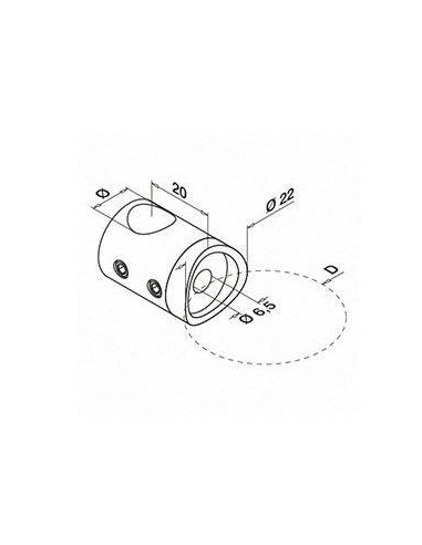 Soporte para travesaño Mod 0831 varilla Ø12mm para tubo plano