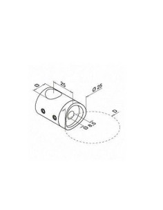 Soporte para travesaño Mod 0836 Ø14mm centro unión 2