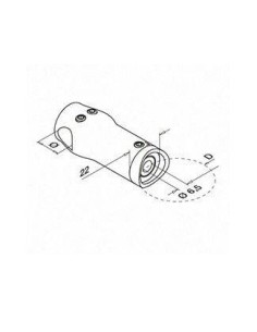 Soporte para travesaño Mod 0834 de Ø12mm esquina interior 2