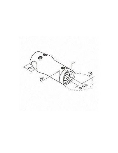 Medidas Soporte para travesaño Mod 0834 de Ø12mm esquina interior