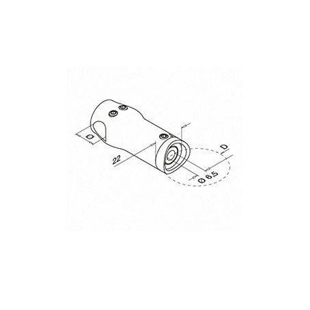 Medidas Soporte para travesaño Mod 0834 de Ø12mm esquina interior