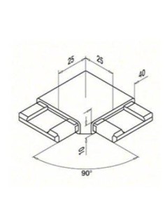 Conector de pasamanos Mod. 4301 para pletina de 40x10mm 2