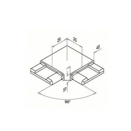 Plano Conector de pasamanos Mod. 4301 para pletina de 40x10mm