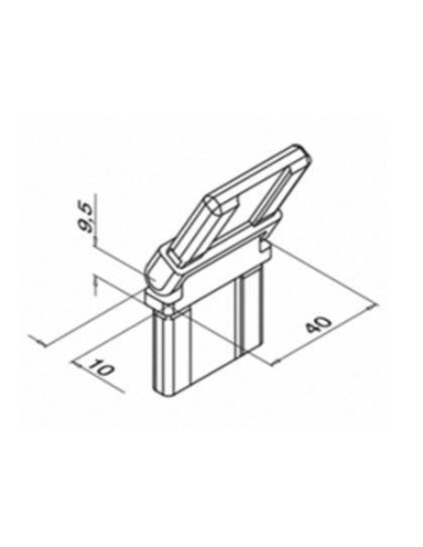 Plano Conector ajustable para tubo de pasamanos Mod. 4312 para pletina de 40x10mm