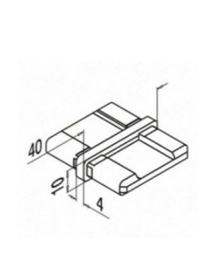 Conector para tubo de pasamanos Mod. 4790 para pletina de 40x10mm 2