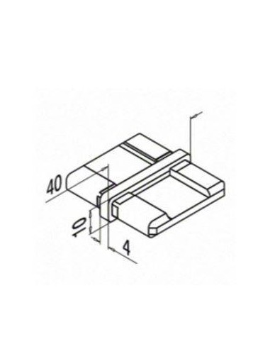 Plano Conector para tubo de pasamanos Mod. 4790 para pletina de 40x10mm