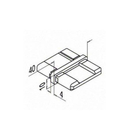 Plano Conector para tubo de pasamanos Mod. 4790 para pletina de 40x10mm