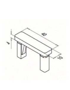 Terminal para tubo de pasamanos Mod. 4732 para pletina de 40x10mm 2