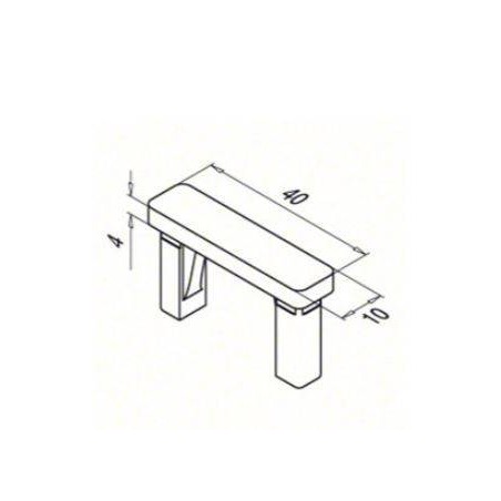 Plano Terminal para tubo de pasamanos Mod. 4732 para pletina de 40x10mm