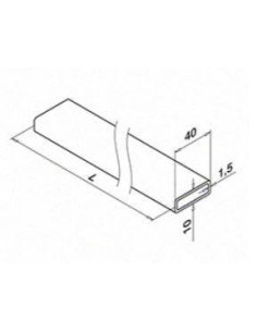 Tubo de pasamanos rectangular de acero inoxidable 40x10mm 2