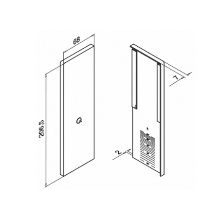 Plano Terminal Mod 6737 aluminio montaje lateral derecho Revestimiento