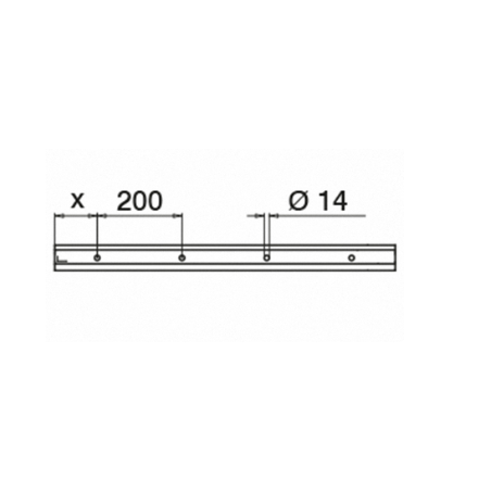 Plano Perfil para suelo montaje superior Mod 6906 Aluminio