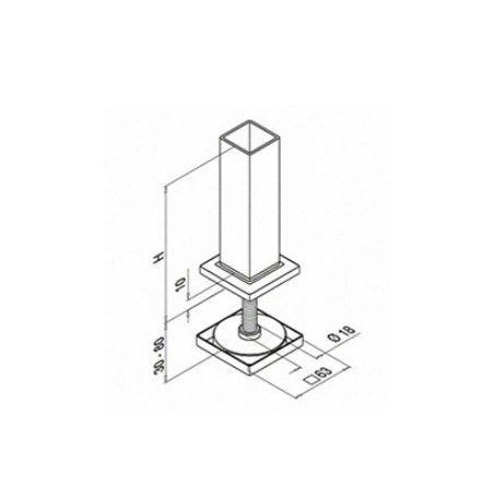 Plano Base de escalera para tubo de 40x40 Mod. 4546
