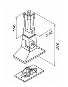 Base de suelo para poste de acero inoxidable 2