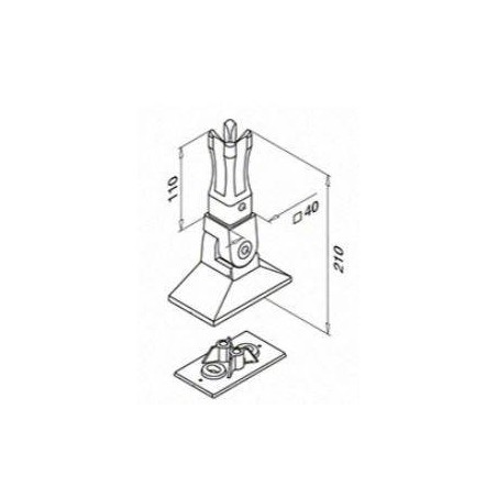 Plan Base para tubo variable de 40x40 Mod. 4943