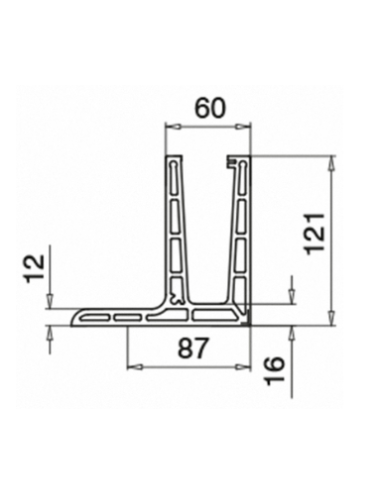 Plano Perfiles para suelo montaje superior Easy Glass PRO F