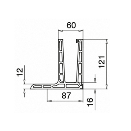 Plano Perfiles para suelo montaje superior Easy Glass PRO F