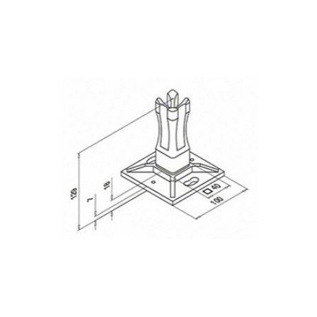 Plano Base para tubo de 40x40 Mod. 4942