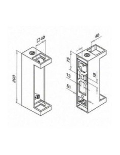 Soporte balaustre 40x40 modelo 4558 2