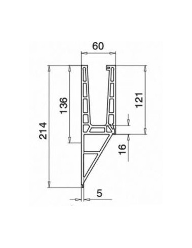 Perfil 6916 montaje lateral para barandilla de vidrio Easy Glass Pro Y