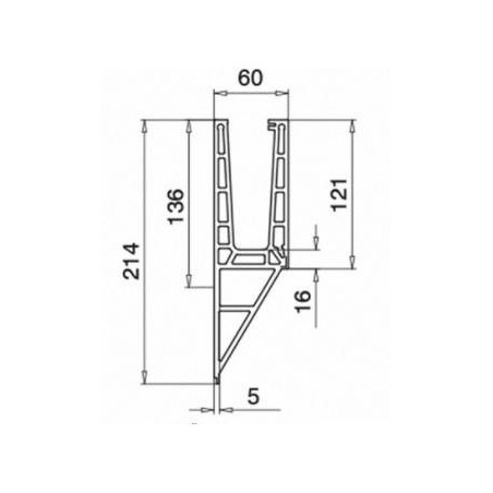 Perfil 6916 montaje lateral para barandilla de vidrio Easy Glass Pro Y