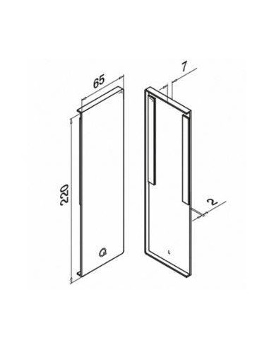 Tapa final izquierda para montaje lateral de perfil Easy Glass Pro Y modelo 6734