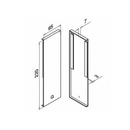 Tapa final izquierda para montaje lateral de perfil Easy Glass Pro Y modelo 6734