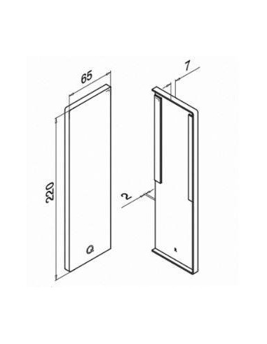 Tapa final para perfil de barandilla de vidrio Easy Glass Pro Y de montaje lateral modelo 6735 lado derecho