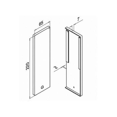 Tapa final para perfil de barandilla de vidrio Easy Glass Pro Y de montaje lateral modelo 6735 lado derecho