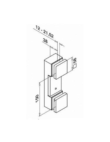 Plano Adaptador para vidrio con base de soporte a pared 4762