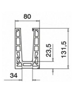 Conector perfil barandilla vidrio - 6314 Easy Glass Max 2