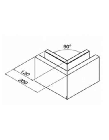 Plano Esquina exterior 90º Easy Glass Max montaje superior 6314 Aluminio