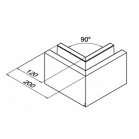 Plano Esquina exterior 90º Easy Glass Max montaje superior 6314 Aluminio