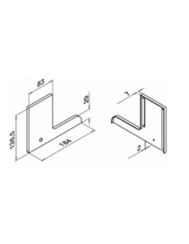 Plano Terminal Derecho para perfil con aleta 6735