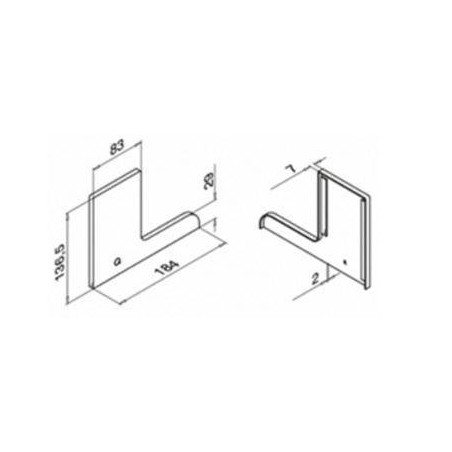 Plano Terminal Derecho para perfil con aleta 6735
