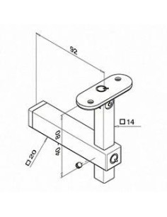 Soporte pasamanos Square Line Mod. 4133 para tubo cuadrado o rectangular 2
