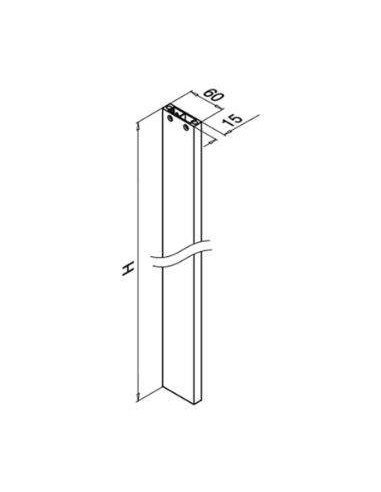 Plano Poste de barandilla Aluminio 0560 Easy Alu, montaje superior