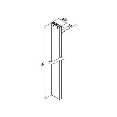 Plano Poste de barandilla Aluminio 0560 Easy Alu, montaje superior